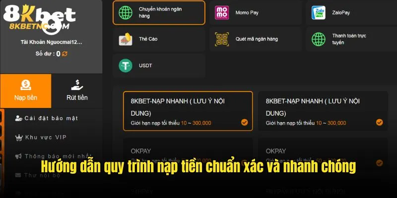 Hướng dẫn quy trình nạp tiền chuẩn xác và nhanh chóng