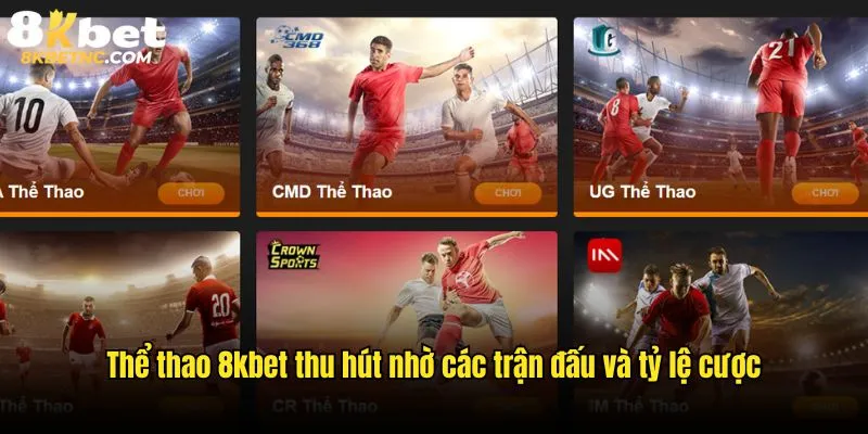 Thể thao 8kbet thu hút nhờ các trận đấu và tỷ lệ cược
